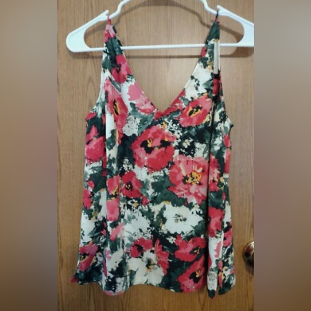 H&M Pink Green Cream
Watercolor Floral Print Camisole 
Tank Set